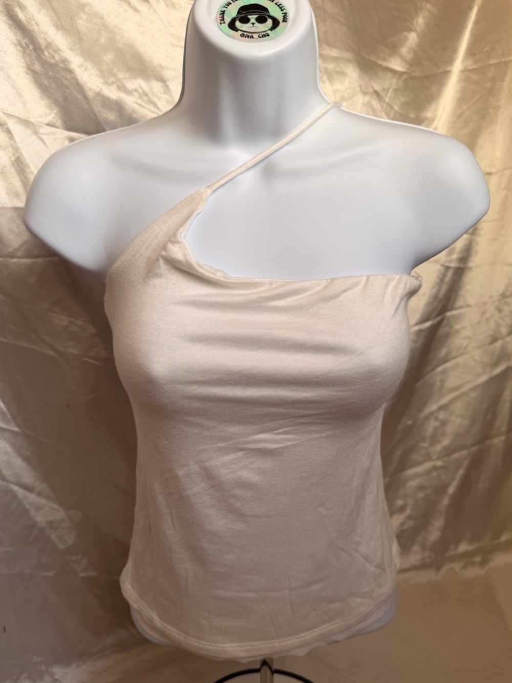 White One-Shoulder Asymmetric Camisole